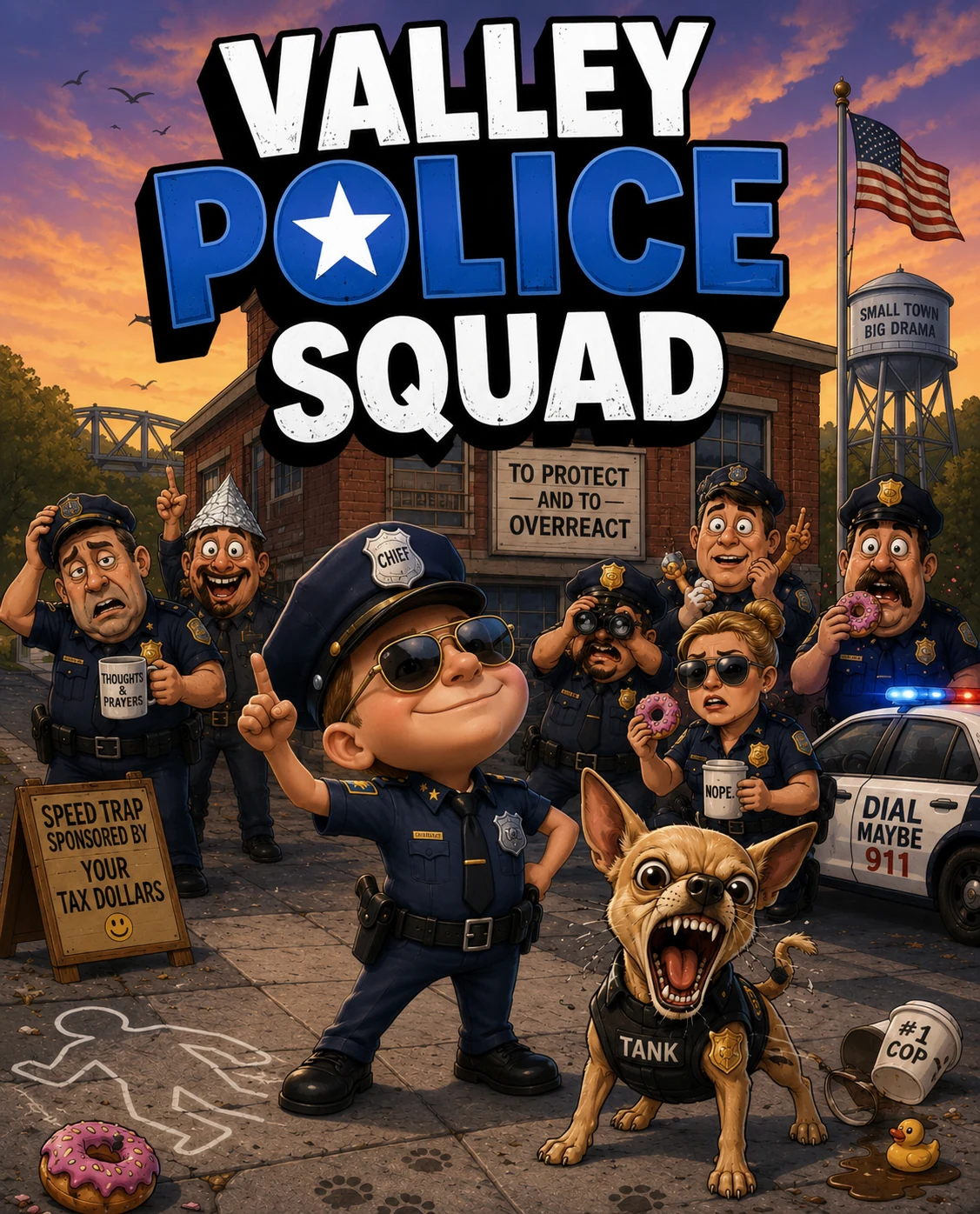 The Valley Police Squad assembled outside their station